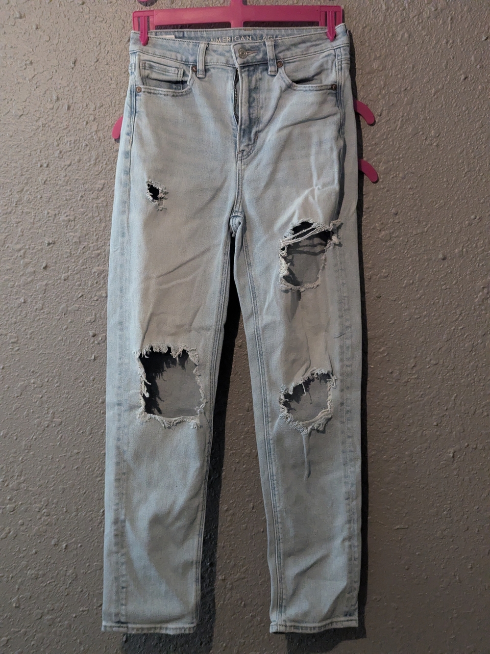 Sz 2 American Eagle Outfitters Light Blue Ripped Women's Jeans